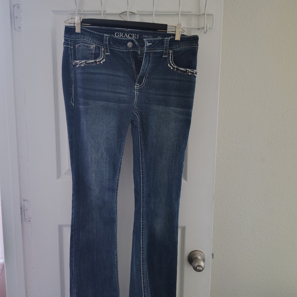 Grace Women's Dark Blue Boot Cut Jeans